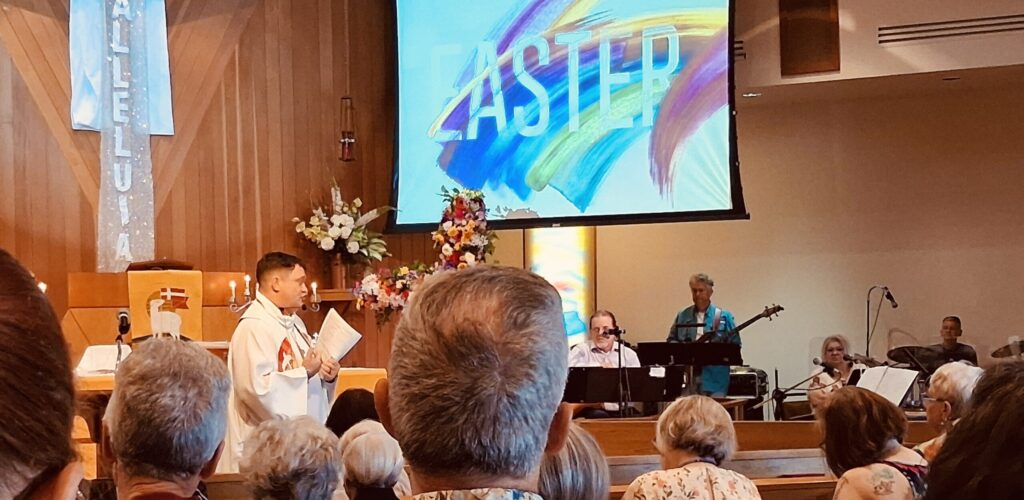 Congregation and musicians gathered for worship at New Spirit Lutheran Church in Tucson